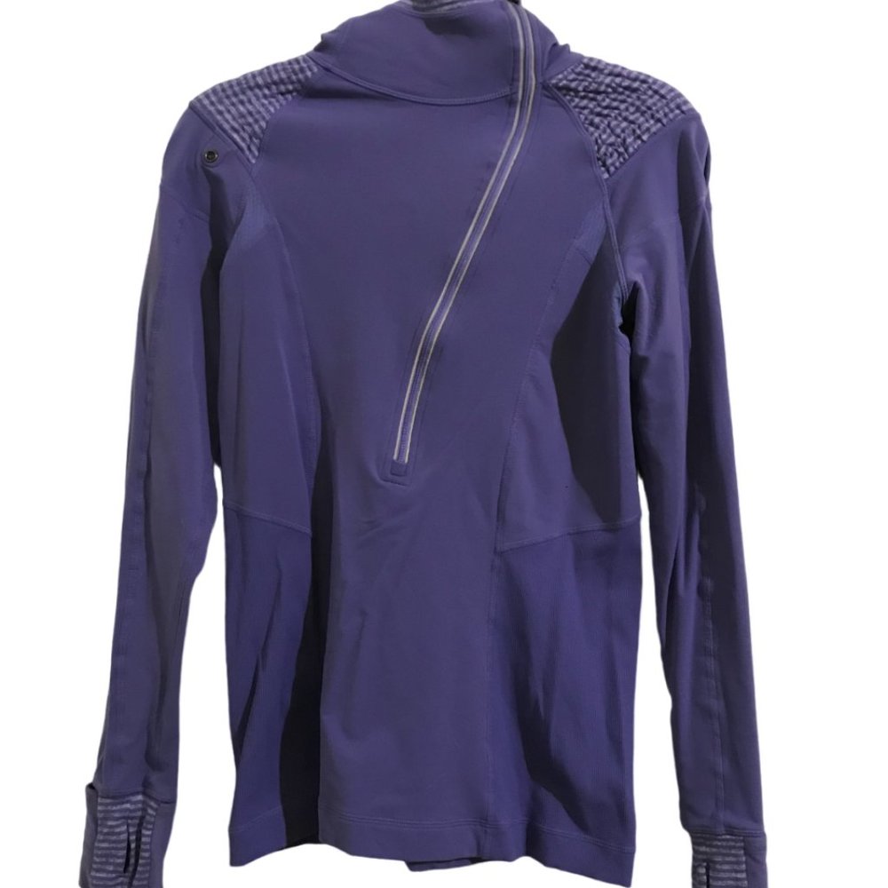 LULULEMON ATHLETICA Blue Purple Hooded X1 Zip Front Jacket (8)